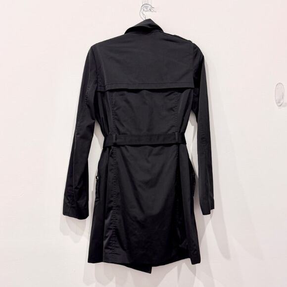 Hugo Boss Notch Lapel Belted Double Breasted Trench Coat Black Women's Size 4 - Picture 2 of 4